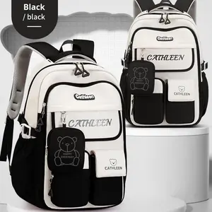 Mochila Escolar para Estudiantes de Primaria y Secundaria, Protección de la Columna Vertebral, Reducción de Peso, Gran Capacidad, Diseño en Contraste - Product Image 4