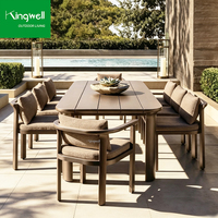 Ensemble de mobilier de jardin moderne de qualité supérieure pour hôtels et parcs, en aluminium, avec chaises en corde tressée et table carrée