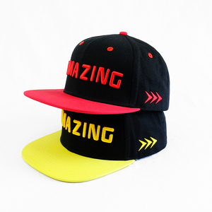 Custom 6 Panel Snapback <strong>Black</strong> 3D Embroidered Snapback <strong>Cap</strong> - Product Image 2