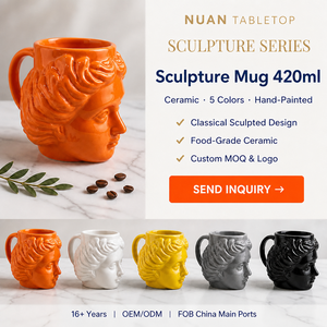 Taza de Cerámica con Diseño de Diosa Griega, Taza de Café con Estatua Romana de 420 ml, Diseño de Escultura de Apolo y David, Pintada a Mano, para Regalo de Oficina - Product Image 6