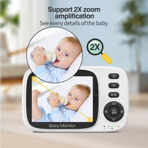 Nouvelle <span class=keywords><strong>caméra</strong></span> de surveillance pour bébé 2,4G <span class=keywords><strong>pas</strong></span> chère de 3,2 pouces avec vision nocturne, communication bidirectionnelle, rotation panoramique/inclinaison, portée jusqu'à 300 m, sans Wi-Fi - Product Image 6
