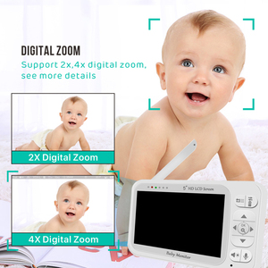 Moniteur bébé sans fil avec double audio, détection de température ambiante bidirectionnelle, batterie rechargeable intégrée, veilleuse infrarouge - Product Image 6