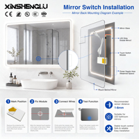 Interrupteur tactile miroir à bouton unique, variateur de lumière et anti-buée pour miroir de salle de bain intelligent, éclairage LED pour miroir 12V, gradation progressive, CE UL RoHS