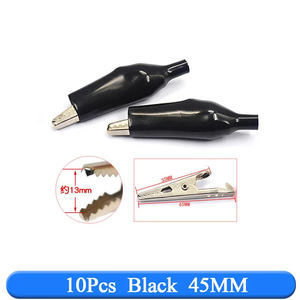 10 pièces 28MM/35MM/45MM pince crocodile en métal G98 pince électrique Crocodile pour tester le compteur de sonde noir/rouge avec botte en plastique - Product Image 5