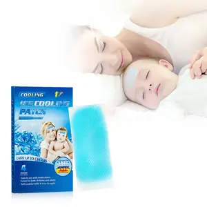 Pasta de gel de refrigeração descartável para a testa de crianças, absorvente de gel de refrigeração para a febre, adesivo descartável para crianças