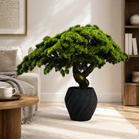Bonsaï artificiel de pin haut et moderne en pot, plante de pin artificielle ultra réaliste pour la décoration intérieure de salon de luxe