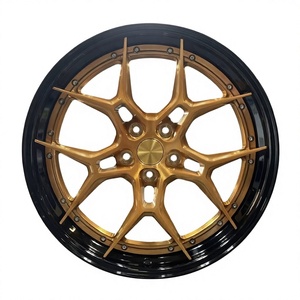Cerchi in Lega di Alluminio Personalizzati per Auto 18 19 20 21 22 Pollici Design Nero Oro Lucido per Sostituzione - Product Image 3