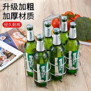 Soporte para botellas de cerveza Snow Beer, paquete de 6, estante de alambre de hierro para almacenamiento y transporte, estilo sencillo - Product Image 2