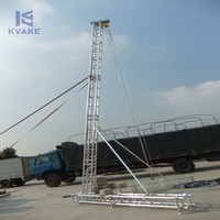 Support de haut-parleur à manivelle, support d'éclairage DJ 3m noir, structure en treillis en alliage d'aluminium en forme de A