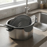 Passoire de cuisine en silicone flexible, compacte et résistante à la chaleur, pour pâtes et aliments, compatible lave-vaisselle