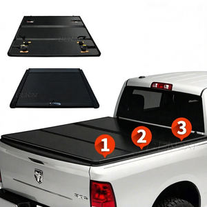 ฝาครอบกระบะท้ายแบบพับได้ Benext Pickup Hard Folding Bed Cover ทำจากอลูมิเนียมแบบสามตอน สำหรับ Ram1500 2500 3500 <span class=keywords><strong>Ranger</strong></span> <span class=keywords><strong>Wildtrak</strong></span> T9 Hilux Vigo - Product Image 1