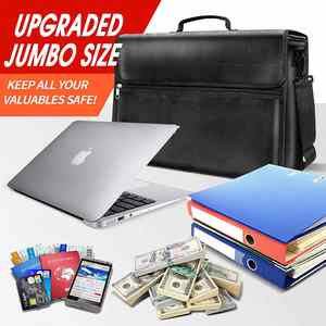 Waterproof and Fireproof Double Pocket <b>Document</b> <b>Bag</b> Large 17x12x6 Inches with Zippers for Filing Products - Product Image 6
