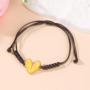 Personalizado hecho a mano macramé cuerda tejida cordón trenzado corazón encanto pulsera moda cadena pulseras para Mujeres Hombres <span class=keywords><strong>amistad</strong></span> inspirada - Product Image 4