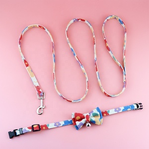 Set Kalung & Tali Anjing Motif Bunga dengan Pita untuk Kucing & Anak Anjing Perlengkapan Hewan Peliharaan - Product Image 2