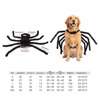 Costume d'araignée d'Halloween pour animaux de compagnie, harnais à pattes en peluche noires pour chats et chiens, déguisement de fête, produit de vacances, usage quotidien