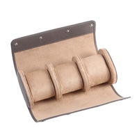 Boîte de rangement Offre Spéciale en cuir PU de qualité supérieure à 3 emplacements avec motif personnalisé Rouleau de boîtier de montre fait main durable et protecteur
