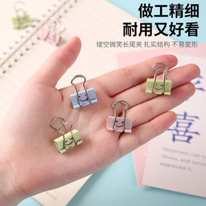 Clips métalliques Heqing Plastic Products Factory, 50 mm, colorés, à longue queue, pour l'organisation du papier au bureau - Product Image 4