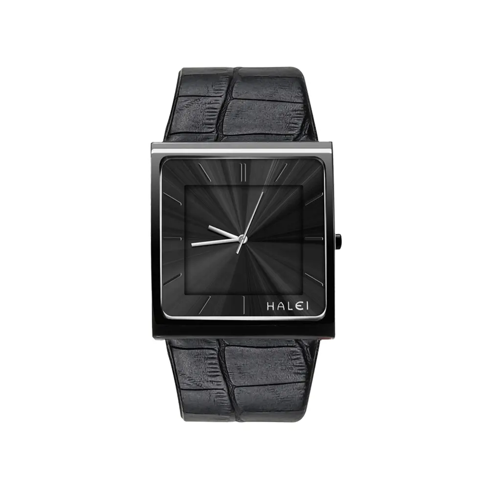 STAR RUDDER นาฬิกาข้อมือสี่เหลี่ยมหน้าปัดสี่เหลี่ยมสีดำ,นาฬิกาข้อมือหนังแท้กันน้ำนาฬิกาควอตซ์สำหรับผู้ชาย