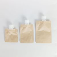 Pochette à bec en papier Kraft de 50ml avec capuchon rabattable quantité minimale de commande 500 pour shampooing savon à main détergent à lessive sac liquide avec gravure