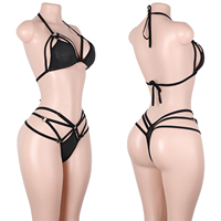 Ensembles de lingerie deux pièces à lacets pour la danse exotique, soutien-gorge à bretelles et string, costumes de scène pour boîte de nuit, vente en gros