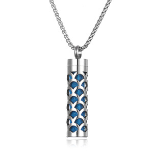 Pendentif d'aromathérapie en acier inoxydable, flacon de parfum, collier en acier titane, bijoux d'aromathérapie, collier creux pour huiles essentielles - Product Image 5