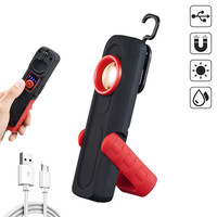 Lampe de travail LED COB puissante, rechargeable par USB, lampe torche avec base magnétique, étanche IP44, lumière du jour 5000K, angle de faisceau de 360°, portable