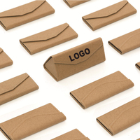 Étui à lunettes en papier Kraft écologique pliable, Logo personnalisé, bon marché, boîtier Triangle pour lunettes de soleil