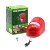 ABS tenaga surya Anti maling Alarm lampu luar ruangan tahan air induksi tubuh manusia Remote 5-8m deteksi lapangan kebun pertanian