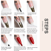Vernis à ongles en Gel dur indolore, sous forme de Logo personnalisé, blanc, rose, transparent, Extension