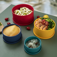 Boîte de rangement alimentaire en silicone réutilisable sans BPA, étanche, pour le déjeuner