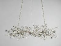 Lámpara Colgante Moderna de Cristal para Comedor, Sala de Estar o Villa, Estilo Fiore, de Hierro Forjado, Altura Ajustable, Personalizable