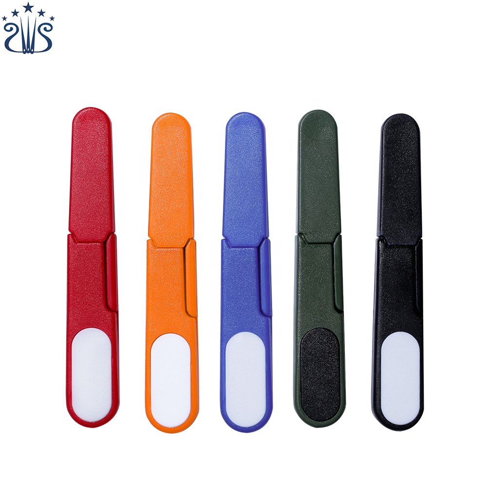 Пластиковые Креативные Бытовые Небольшие ножницы для пряжи, U-образные Пружинные ножницы с крышкой