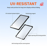 Nouvelle protection pour carte de visite en verre avec cadre métallique, anti-chute à 360°, protection UV, aimant puissant N52, épaisseur 10 mm