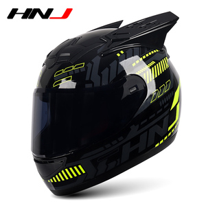 HNJヘルメットManufatore卸売格安価格ヘルメットオートバイフルフェイスホーン取り外し可能スタイリッシュなロードライディングヘッドセーフティギア - Product Image 4