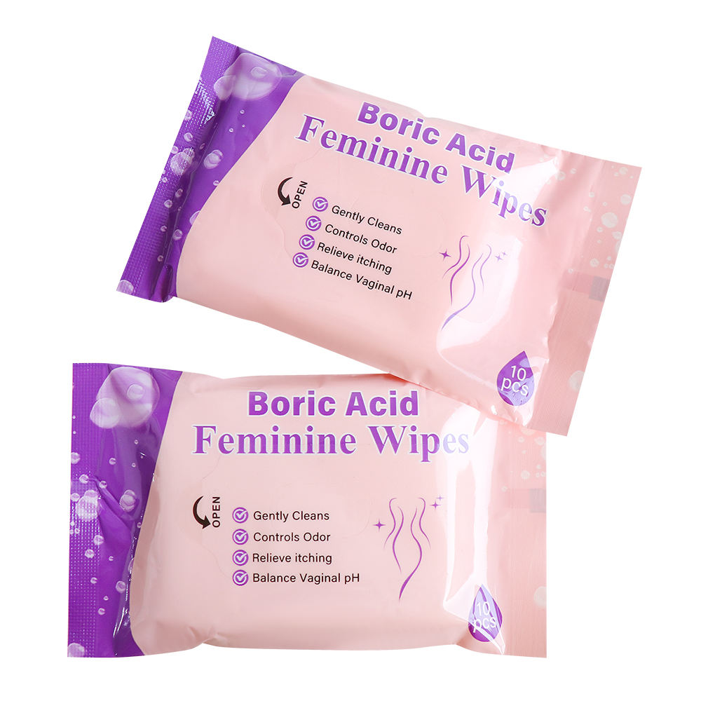 Organic Cotton Feminine Hygiene Intimate Wipes Cleaning Wipes for Daily Life Soft Gentle Boric Acid Feminine Wipe