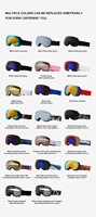 Lunettes de ski pour femmes et hommes, double lentille, anti-buée, accessoires de ski, lunettes, lunettes de protection, rose, anti-UV, coupe-vent, lunettes de myopie clipsables