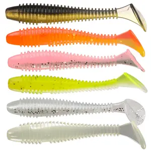 Leurre de pêche à queue de pagaie, leurre souple en plastique souple, appâts de vers, wobbler, leurres swimbait, 1.4g/60mm, 10 pièces/sac