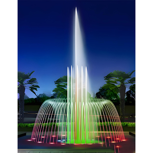 Petite <span class=keywords><strong>fontaine</strong></span> décorative de <span class=keywords><strong>jardin</strong></span> d'extérieur en acier inoxydable personnalisée <span class=keywords><strong>avec</strong></span> lumières LED RVB fontaines carrées de musique de danse - Product Image 4
