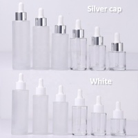 Flacon Compte-Gouttes en Verre Blanc Givré pour Huile Essentielle, Flacon en Verre Transparent avec Compte-Gouttes pour Sérum et Emballage Cosmétique