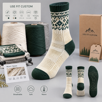 Chaussettes de randonnée en laine et nylon tricotées, chaussettes thermiques en laine, chaussettes personnalisées, tricotage spécifique aux fibres, respirantes