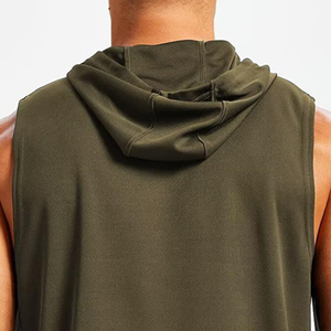 Custom Cotton Sleeveless Gym <b>Hoodie</b> For Men O Neck Fitness <b>Workout</b> Training Bodybuilding <b>Hoodie</b> With Logo Printing - Product Image 5