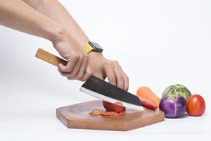 BUNKAเชฟมีดเลเซอร์เหล็กครัวญี่ปุ่นมีดไม้จับ - Product Image 5