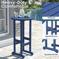 Table de patio moderne pliable en polybois résistant aux intempéries de 40 pouces, légère, pour piscine, balcon, terrasse, véranda, pelouse, jardin