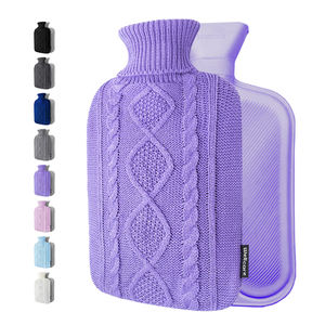 Bouteille d'eau chaude en caoutchouc avec couvercle en peluche super doux, bouteille d'eau chaude de grande capacité 2L avec manchon en tricot - Product Image 3