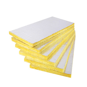 Laine <span class=keywords><strong>de</strong></span> verre isolante non inflammable pour four, <span class=keywords><strong>plaque</strong></span> <span class=keywords><strong>de</strong></span> laine <span class=keywords><strong>de</strong></span> verre industrielle avec revêtement en feuille d'aluminium - Product Image 1