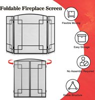 Parasiege de cheminée moderne en fer forgé robuste, avec protection anti-étincelles, revêtement poudré noir, en maille, pour salon