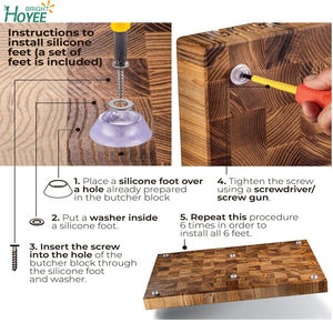 Planche à découper professionnelle pour bloc de <span class=keywords><strong>boucher</strong></span> 24x18 pouces planche à découper extra large en bois épais <span class=keywords><strong>double</strong></span> face pour grain d'extrémité - Product Image 5
