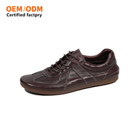 Chaussures rétro en cuir véritable pour hommes, personnalisées, à lacets, respirantes, décontractées d'été, imprimés animaux peints à la main, cousues main