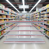 Étagère de supermarché en fil de maille personnalisée, à affichage Double face, économique