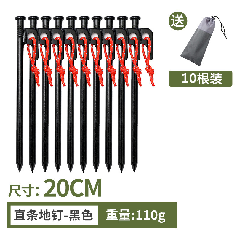 10 rayures noires droites - 20 cm (avec cordon) par sachet